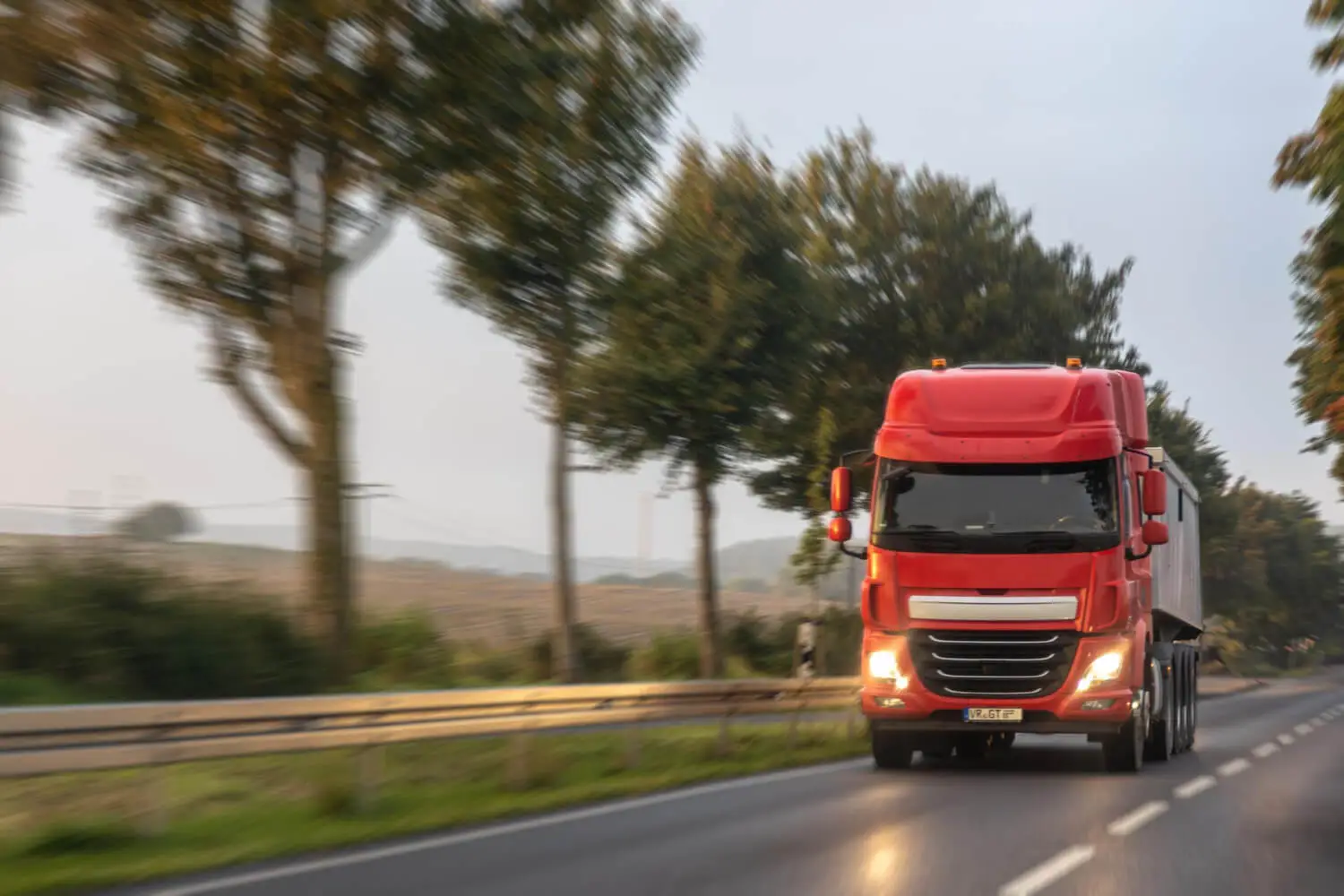 Moving truck on the highway for a professional relocation